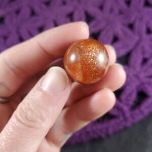 Sunstone Sphere High Quality Stones Crystal 22mm Ball Polished Orange Confetti Sparkle