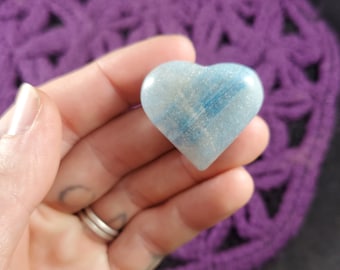 Blue Grey Trolleite Heart Carving Pocket Small Crystals Magick Stones Starseed polished carved brazil quartz lazulite scorzalite