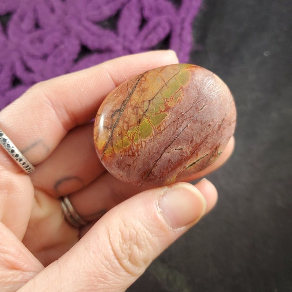 Cherry Creek Jasper Palmstone Gallet Crystal Stones Small Palm Stone Unique Network Jasper