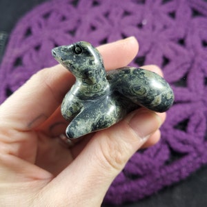 Kambaba Jasper Snake Carved Crystal Stones Serpent Cobra green carving animal totem