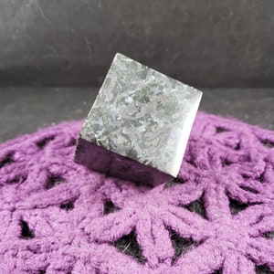 Indigo Gabbro Cube Standing Corner Polished Block Crystal Stones Crystals Square Unique Mystic Merlinite Sacred Geometry