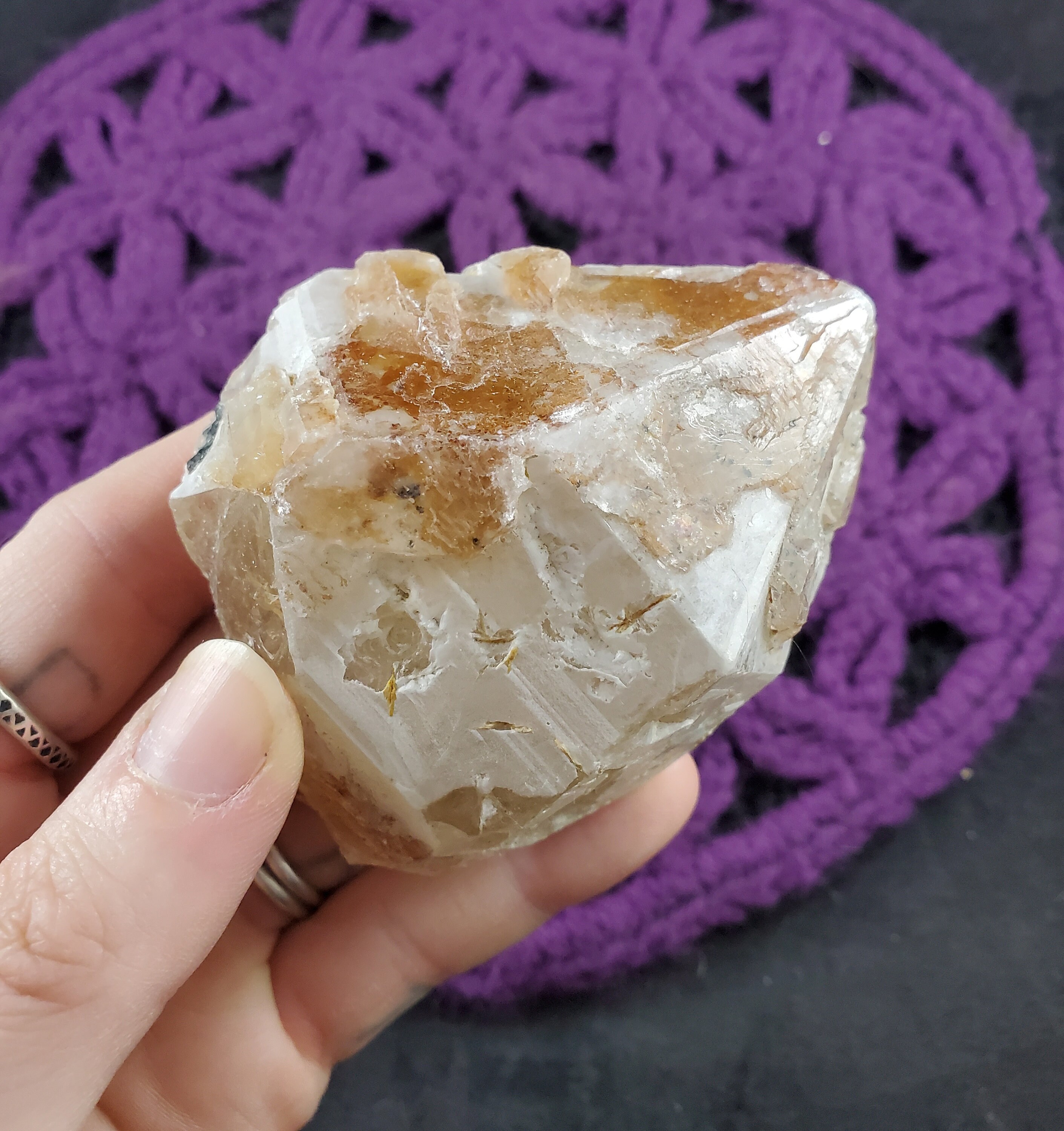 画材 Iron Quartz Genuine Iron Included Quartz Crystal Point Raw Chunk Piece Stones Crystals
