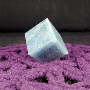 Aquamarine Cube Standing Corner Polished Block Crystal Stones Crystals Square Unique Blue Sacred Geometry