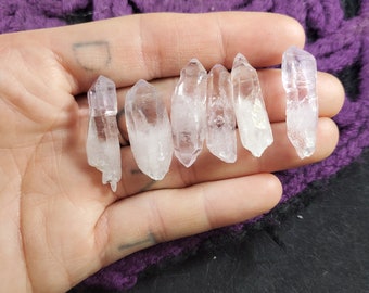 6 Vera Cruz Amethyst Points Terminated Rare Altar Rocks Crystals Pale Light Purple Gridding Set of six bulk lot parcel