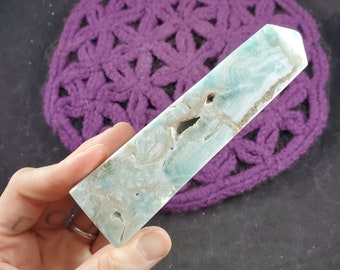 Blue Aragonite Polished Point Obelisk Crystals Magick Stones New Find Starseed Vugs Blue Pakistan