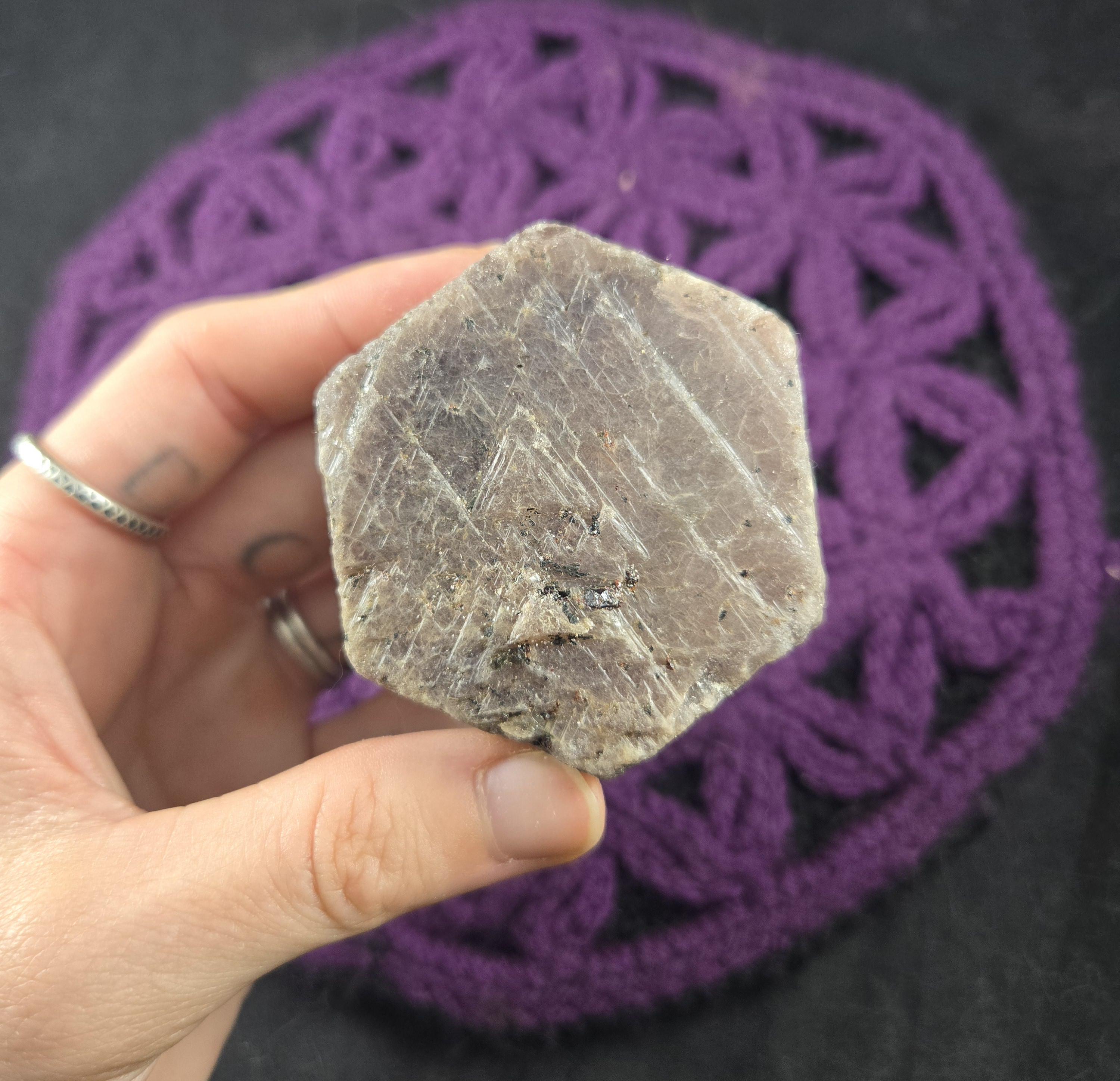 RUBY Raw Crystal Sacred Geometry Hexagon Ruby Healing Raw Ruby Record