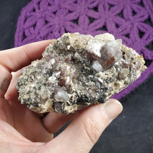 Orange River Quartz Druzy Crystal Cluster Hematite Inclusions Natural Terminated Rare Unique Orange River Namibia South Africa