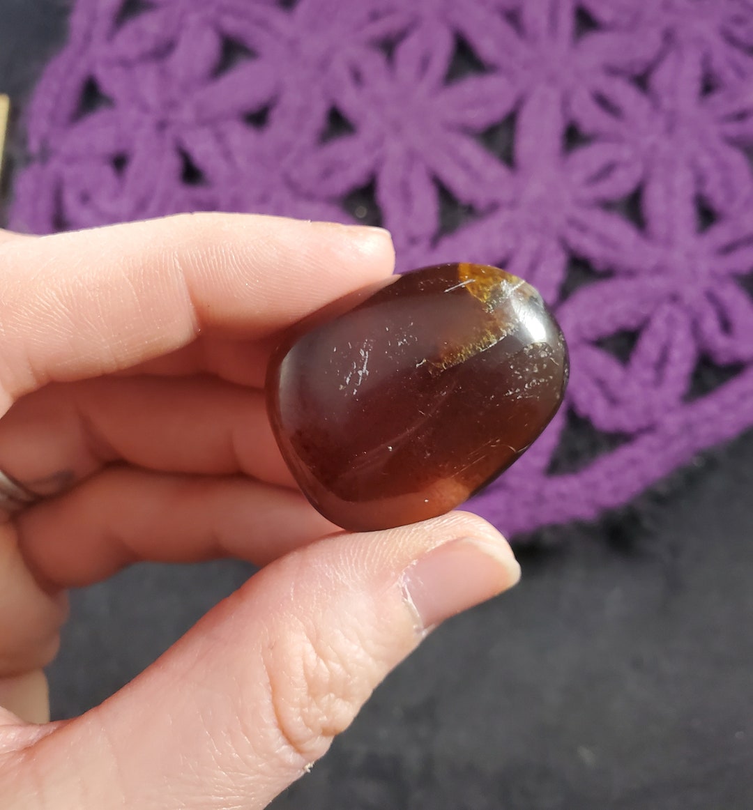 Amber Tumbled Stone Crystal UV Blue Amber Stones Small Fossilized Tree ...