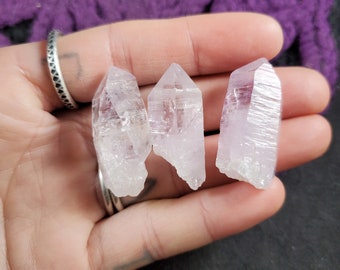 3 Vera Cruz Amethyst Points Terminated Rare Altar Rocks Crystals Pale Light Purple Gridding Set of three bulk lot parcel