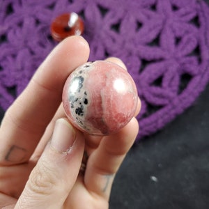 Rhodochrosite Pink Stone Sphere Crystal Ball Stones Polished Marble