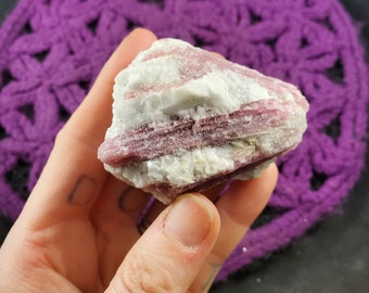 Pink Tourmaline in Albite and Quartz Matrix Raw Natural Stones Crystal heart chakra Rough Crystals
