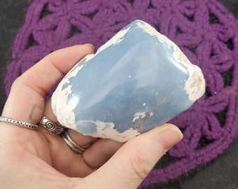 Angelite Top Polished Crystal Freeform Large Stones Crystals Natural Blue Anhydrite Unique Display Peru