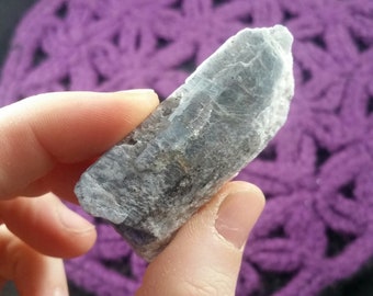UV Reactive Blue Kyanite Blade with Ruby Corundum Crystal Stones Raw Natural Crystals Rough cleansing third eye chakra wrappable India