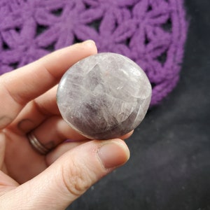 Purple Anhydrite Small Palmstone Polished Crystal Stone Unique Natural Shimmer Crown chakra gallet