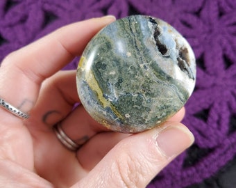 Ocean Jasper Palmstone Gallet Crystal Stones Crystals Palm Stone Unique orbicular