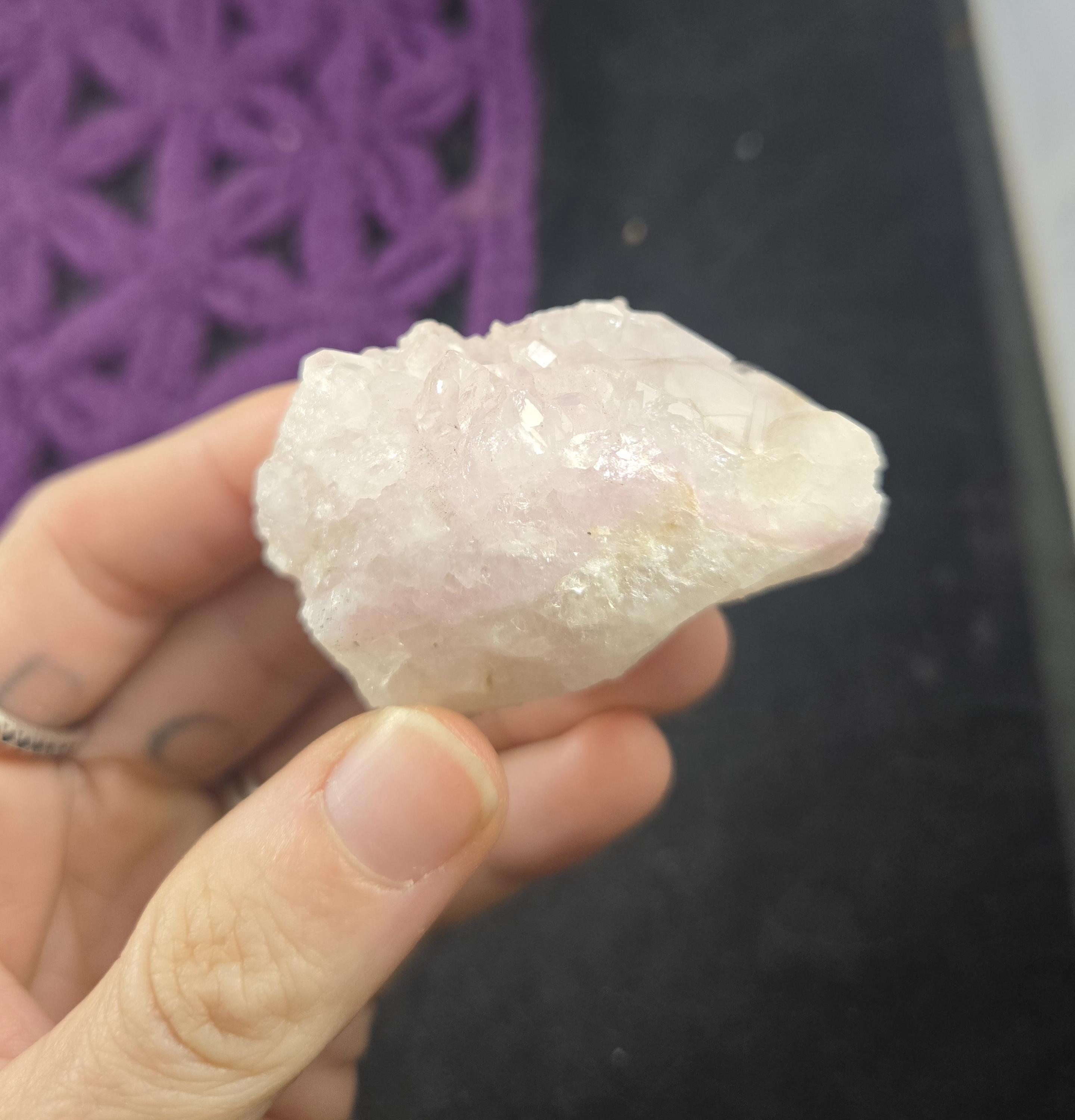 Crystalline Rose Quartz Elestial Crystal Rare Stones Small