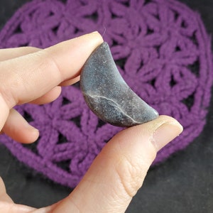 Trolleite Crescent Moon Carving Crystals Magick Stones Starseed polished carved moonchild brazil quartz lazulite scorzalite