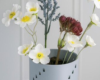 Vaso de plantas em formato de vaso de choro impresso em 3D, autodrenante com pires, vaso de PLA de 5,75" de altura, sistema inovador de drenagem em espiral, decoração moderna para interiores