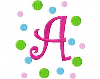 Curlz with Dots Frame Machine Embroidery Font INSTANT DOWNLOAD
