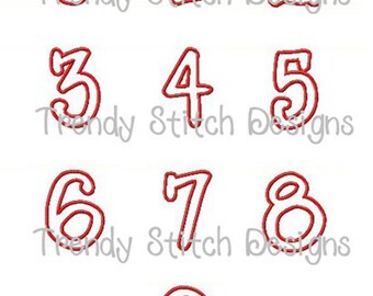 Whimpy Numbers Applique Design Machine Embroidery Font Birthday INSTANT DOWNLOAD 1 2 3 4 5 6 7 8 9 0