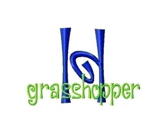 Grasshopper Font machine embroidery design INSTANT DOWNLOAD BX