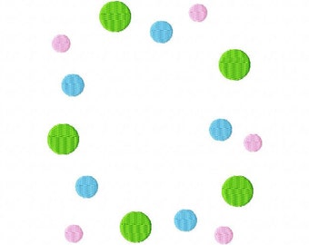 Dots Font Frame Machine Embroidery Design INSTANT DOWNLOAD