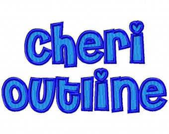 Cheri OL Font Filled Machine Embroidery Design INSTANT DOWNLOAD Bx