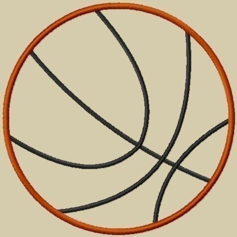 Basketball Applique Design Machine Embroidery Design INSTANT Etsy