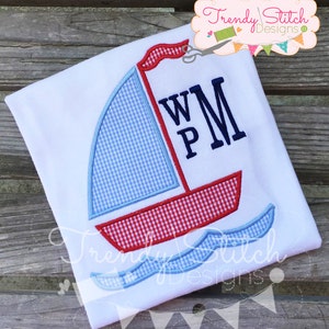 Sailboat 2 Applique Design Machine Embroidery INSTANT DOWNLOAD