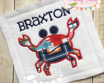 Crabby Applique Machine Embroidery Design INSTANT DOWNLOAD Crab