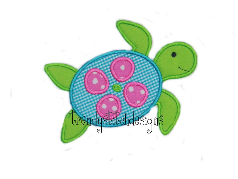 Sea Turtle Applique Design Machine Embroidery Design INSTANT DOWNLOAD image 1