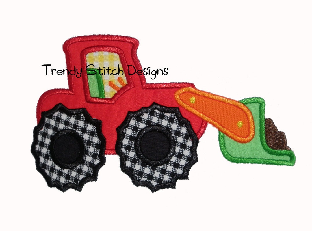 Front End Loader Applique Design Machine Embroidery Design Bobcat ...