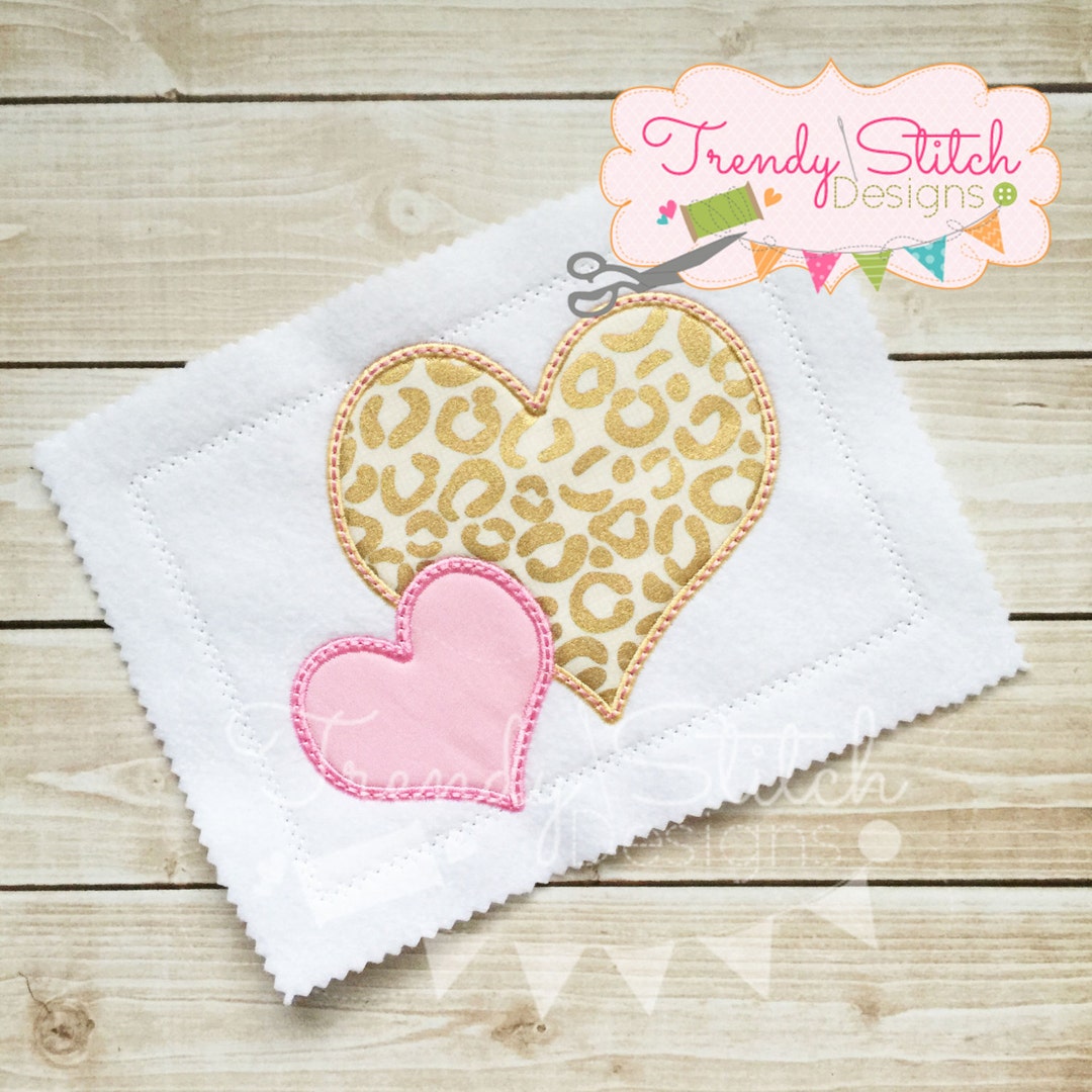 Hearts Applique Machine Embroidery Design INSTANT DOWNLOAD - Etsy