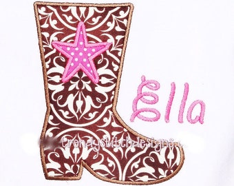 Cowboy boot Applique Design Machine Embroidery Design INSTANT DOWNLOAD