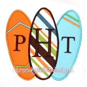 Simple Surfboards Applique Machine Embroidery Desgn INSTANT DOWNLOAD