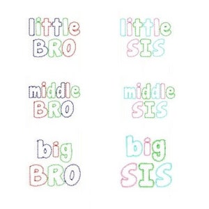 Sibling JM appliqué design Sister and Brother Big and Lil Applique Machine Embroidery Design INSTANT DOWNLOAD