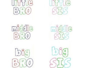 Sibling JM appliqué design Sister and Brother Big and Lil Applique Machine Embroidery Design INSTANT DOWNLOAD
