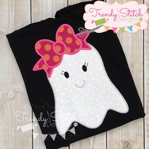 Ghost Bow Applique design Machine Embroidery Design INSTANT DOWNLOAD