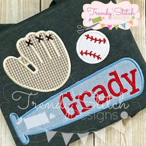 Bat Ball Glove Applique Embroidery Design INSTANT DOWNLOAD