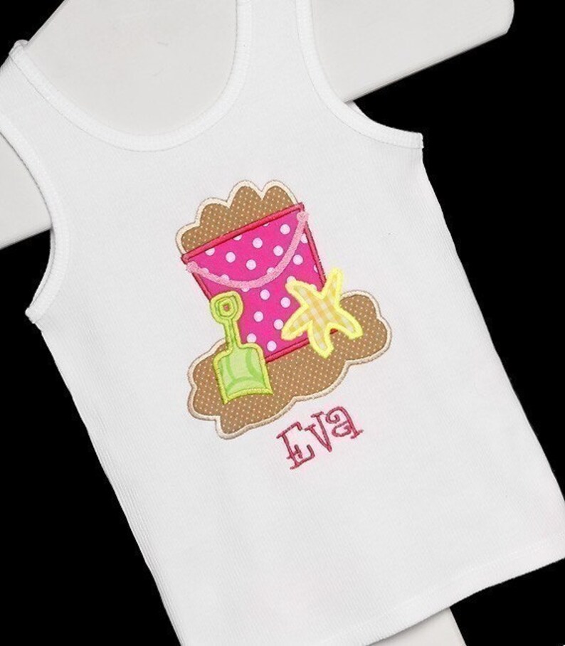 Sand Bucket Scene Applique Machine Embroidery Design INSTANT Etsy