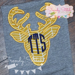 Deer Head Silhouette Applique Design machine embroidery design INSTANT DOWNLOAD reindeer