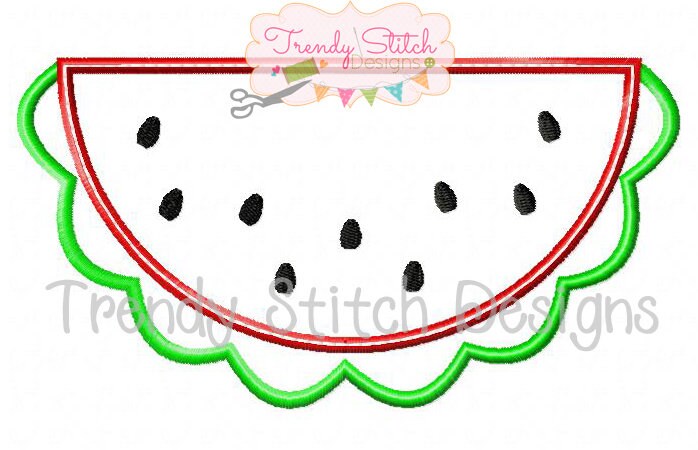 Watermelon 1 Applique Design Machine Embroidery Design INSTANT DOWNLOAD ...