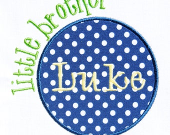 Sibling Circle Patch Applique Machine Embroidery Design INSTANT DOWNLOAD Big Little Middle Sister Brother Cousin