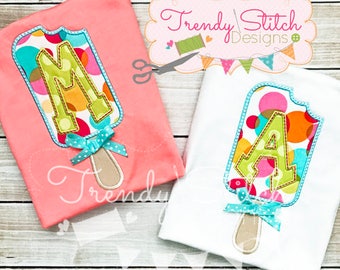 Popsicle Alphabet Applique Design Machine Embroidery Font BLOCK INSTANT DOWNLOAD font