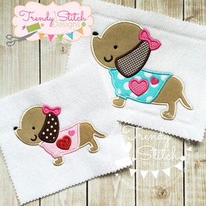 Puppy Heart Applique Machine Embroidery Design INSTANT DOWNLOAD
