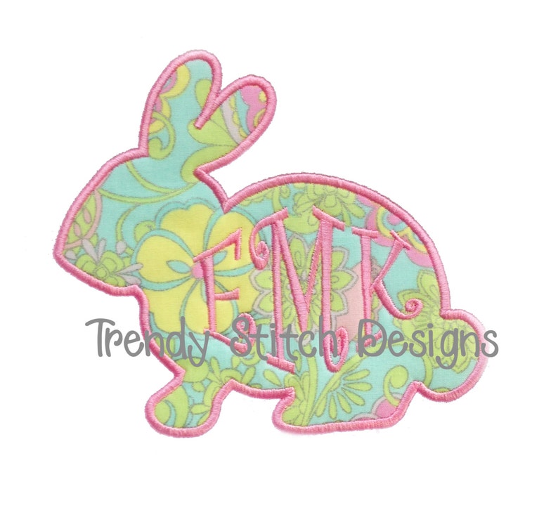 Bunny Rabbit Applique Machine Embroidery Design Easter INSTANT DOWNLOAD image 2
