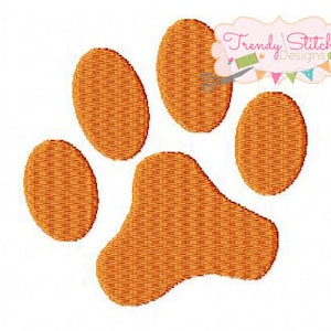 May include: Orange paw print embroidery design. This digital download is perfect for creating personalized projects like clothing, home decor, and more.