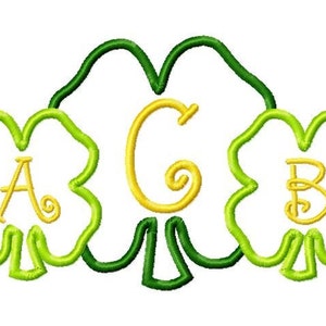 Shamrock Trio Applique Machine Embroidery Design INSTANT DOWNLOAD