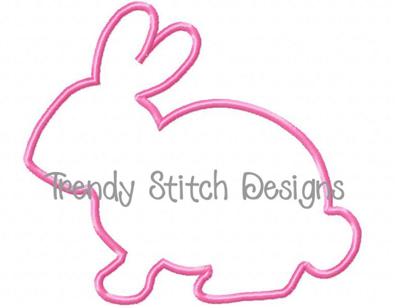 Bunny Rabbit Applique Machine Embroidery Design Easter INSTANT DOWNLOAD image 4