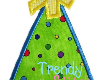 Birthday Party Hat 1 Applique Machine Embroidery Design DIGITAL DOWNLOAD